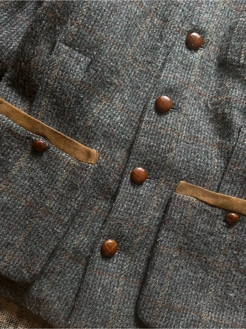 Vintage 1970’s Ralph Lauren Wool Hunt Jacket with Suede Patch - Picture 2 of 6